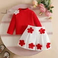 thumbnail image 2 of Favoffer Baby Girls' Winter High-Neck 2-Piece Set - Long Sleeve Top + Woolen Shorts for Daily Wear, Family Photos, Birthday Parties, Home Lounging Newborn Infant 6M-3Y, 2 of 9