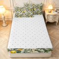 thumbnail image 4 of Erosebridal Coastal Bird Animals Zipper Full Size Comforter Sets with Fitted Sheet and 2 Pillowcases,Elegant Floral Branch Zipper Bedding Set,Beige Yellow,Reversible,4pcs, 4 of 8