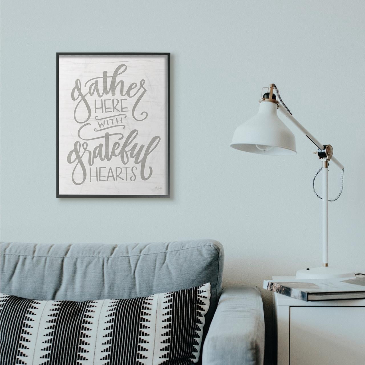 Stupell Home Décor Industries Gather Here Family Gray White Word Design Framed Wall Art by Jaxn Blvd.