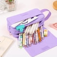 thumbnail image 1 of Pencil Case Large Capacity Multi Tier Zipper Organizer Pen Bag, Foldable Structured Storage Compartments, Efficient Stationery Sorting Case, For Office Home Study Desk Travel Users, 1 of 6