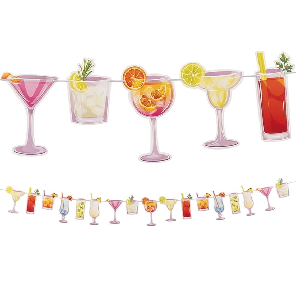 Fun Express 7 Ft. Summer Cocktail Party Ready-to-Hang Cardstock Garland