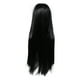 thumbnail image 1 of Peluca de pelo sintético largo, negro, liso, con raya al medio, para mujer, para cosplay, fiesta de Halloween, 16 pulgadas, 1 of 7