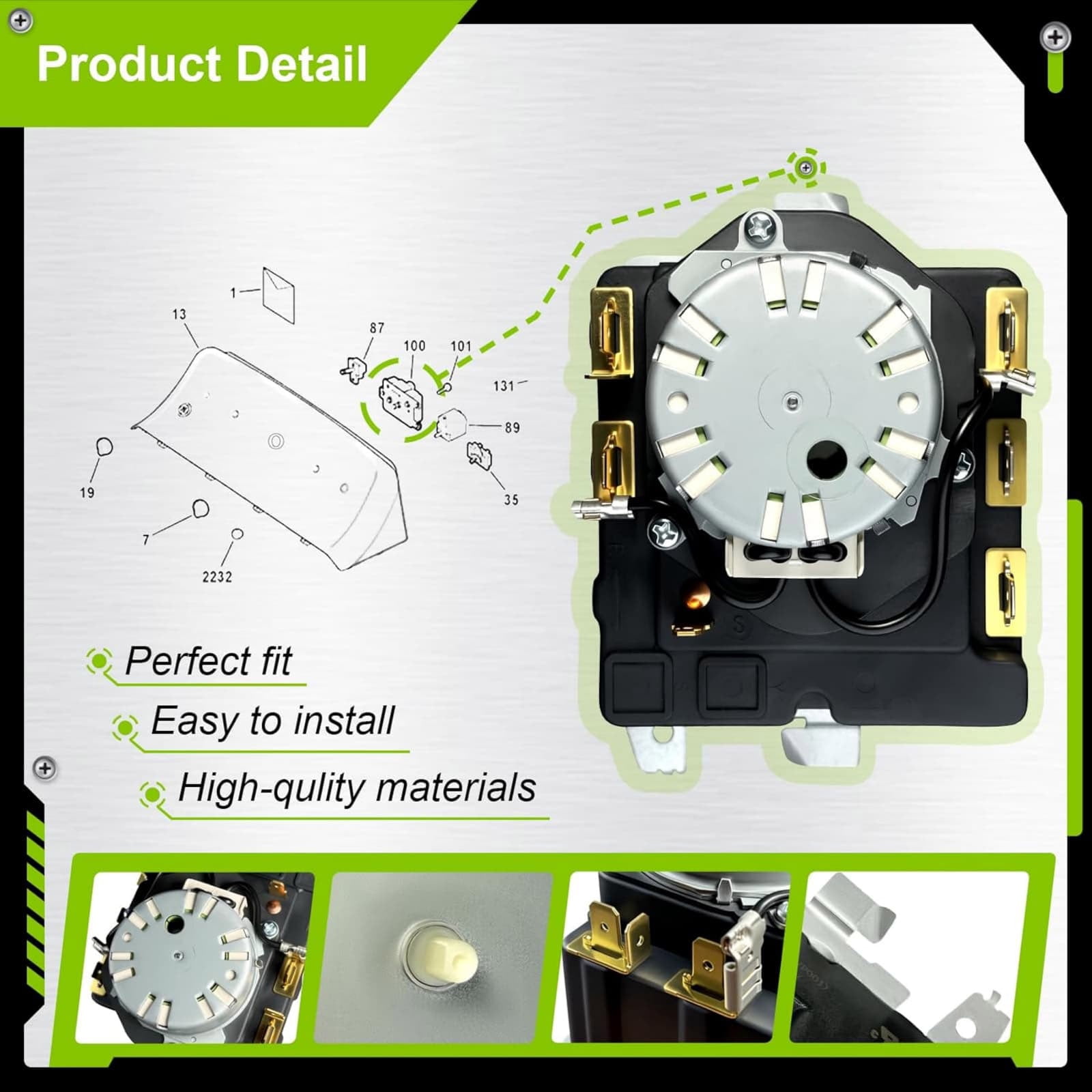 TAPDRA WE04X25280 Dryer Timer Stable Cycle Timing Function For GE Hotpoint Electric Dryer Repair Replacement Parts