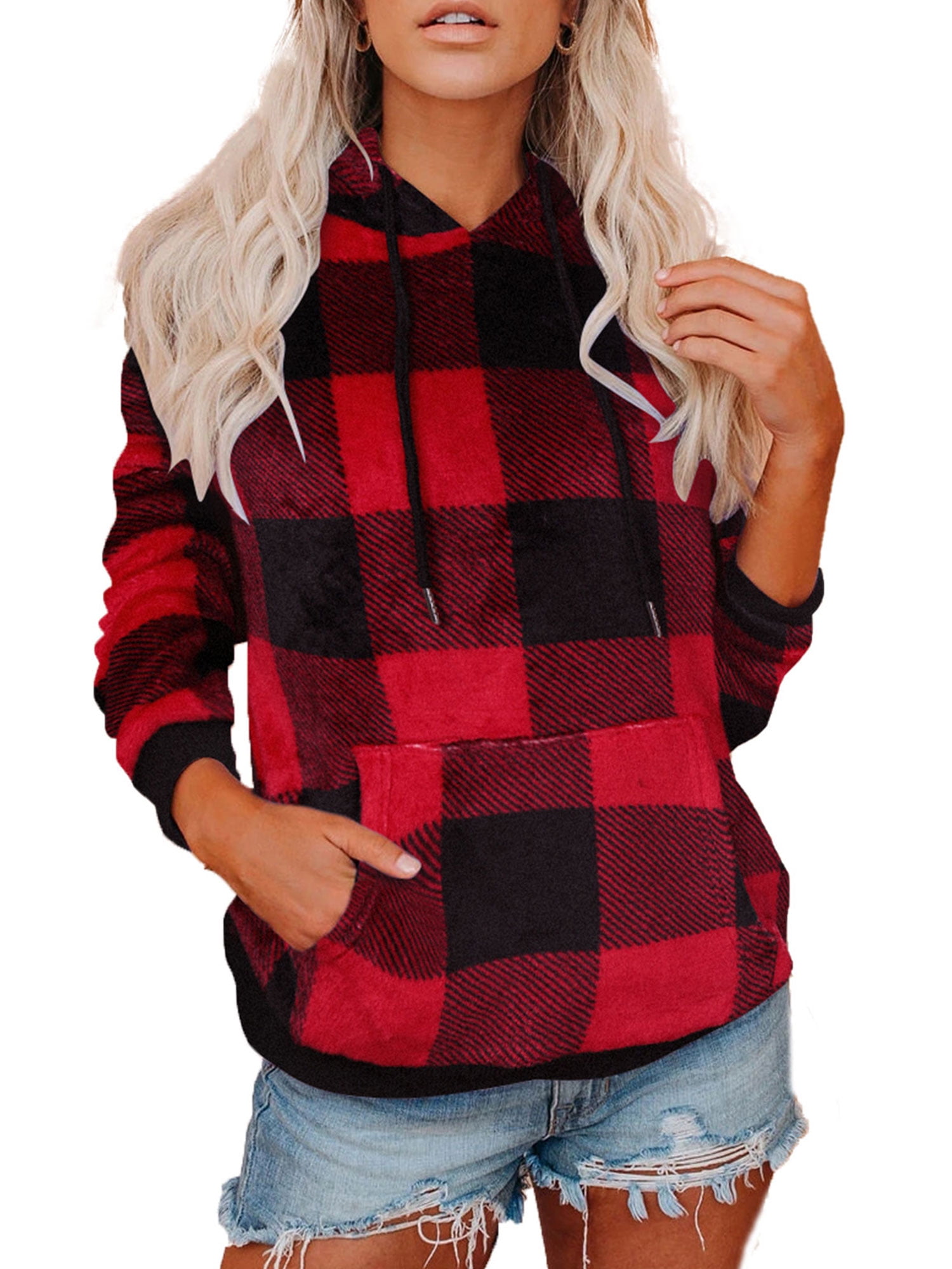 XIBADA Womens Christmas Casual Loose Long Sleeve Weatshirt with Adjustable Drawcord XIBADA Womens Christmas Casual Loose Long Sleeve Weatshirt with Adjustable Drawcord