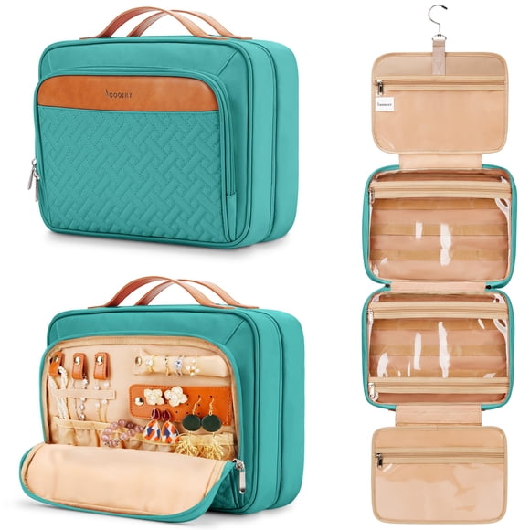 Neceser de viaje COOSKY para mujer, colgante, con joyas, color azul