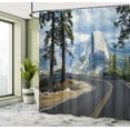 thumbnail image 5 of Ambesonne Green Shower Curtain, Mountain Road Landscape, 69"Wx75"L, Green, 5 of 5