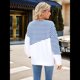 thumbnail image 4 of Sudadera Tipo Túnica A Rayas con Bloques de Color para Mujer, de Larga y Cuello Redondo, Holgada y Azul y M, 4 of 10