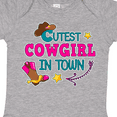 thumbnail image 4 of Inktastic Cutest Cowgirl in Town with Cowgirl Hat and Boots Girls Baby Bodysuit, 4 of 5