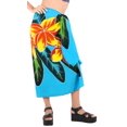 thumbnail image 3 of HAPPY BAY Women's Beachwear Summer Bikini Wraps Beach Wrap Coverups Sarong Skirt Bathing suit Swim Cover up Swimwear Swimsuit Coverups for Women One Size Ocean, Flower, 3 of 4