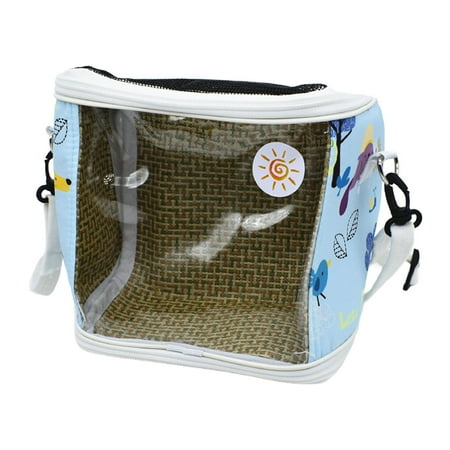 Gazechimp Bird Carrier Bag Crossbody Bag Transparent Cover Adjustable Straps Travel Parrot blue