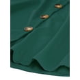thumbnail image 7 of MODA NOVA Juniors Button Front Elastic High Waist Belted Knee Length Skirt Dark Green XS, 7 of 7