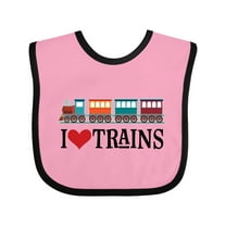 Inktastic I Love Trains Boys or Girls Baby Bib