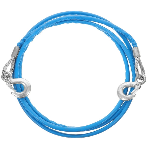 Cable de remolque resistente de 5 m para coche, 7 toneladas, especial para cabrestante con ganchos, grueso (azul)