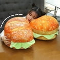 thumbnail image 4 of sunsanly 3D Simulation Cheeseburger Plush Pillow Expandable Hamburger Stuffed Pillow Fluffy Burger Cushion Kids Bedroom School Classroom Couch Sofa Decor Pillow, 4 of 7