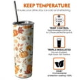 thumbnail image 6 of 20oz Fall Pumpkins Leaves Pattern Skinny Tumblers Stainless Steel Tumbler with Lid and Straw,Vacuum Insulated Double Wall Travel Tumbler Cups with Cleaning Brush for Coffee,Tea, 6 of 6