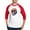 Red/White, variant on CafePress - Vibrant Melting Skull - Cotton Baseball Jersey, 3/4 Raglan Sleeve Shirt