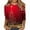 Deep Red, variant on Women's Christmas Red Sweater with Sparkling Ribbon Design, 3/4 Sleeve, Casual Holiday Top