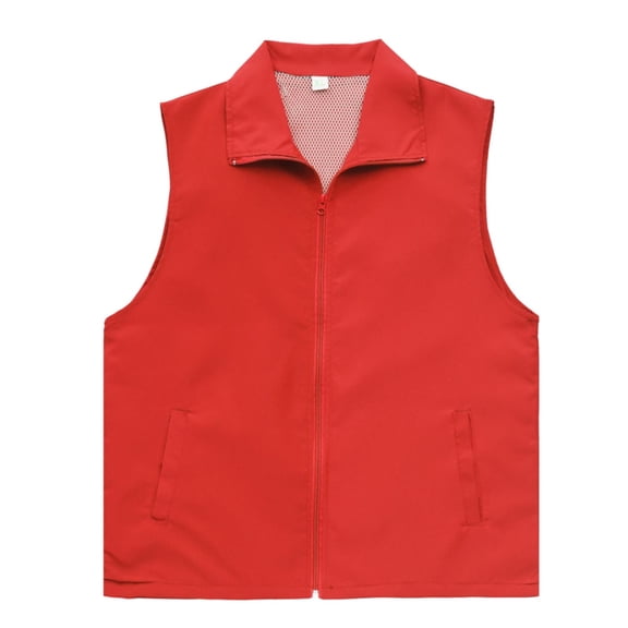 Chiccall Mens Vests with Mesh Lining Plus Size Lightweight Outdoor Volunteer Hiking Collared Full Zip Vest with Pockets