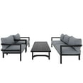 thumbnail image 5 of Harper & Bright Designs Metal Patio Conversation Set for 5 with cushions, All Weather Outdoor Steel Sofa Set with 3 Seat Sofa and 2 Chairs for Gardens and Lawn, Light Gray, 5 of 20