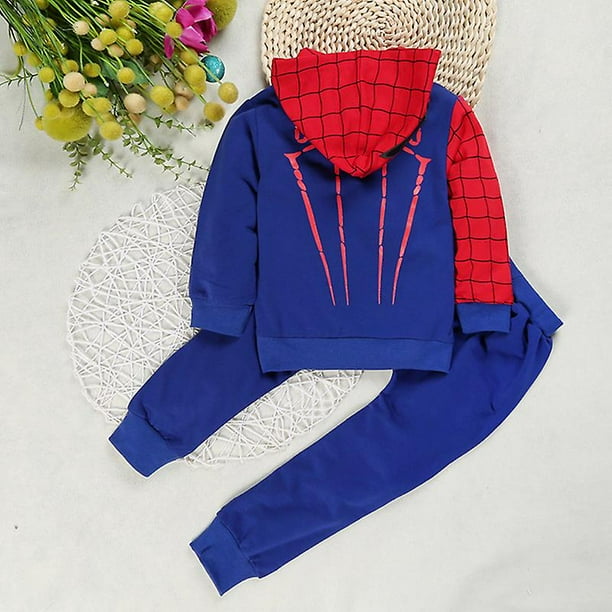 Enfants Gar on Spiderman Surv tement Capuche Sweat Pantalon