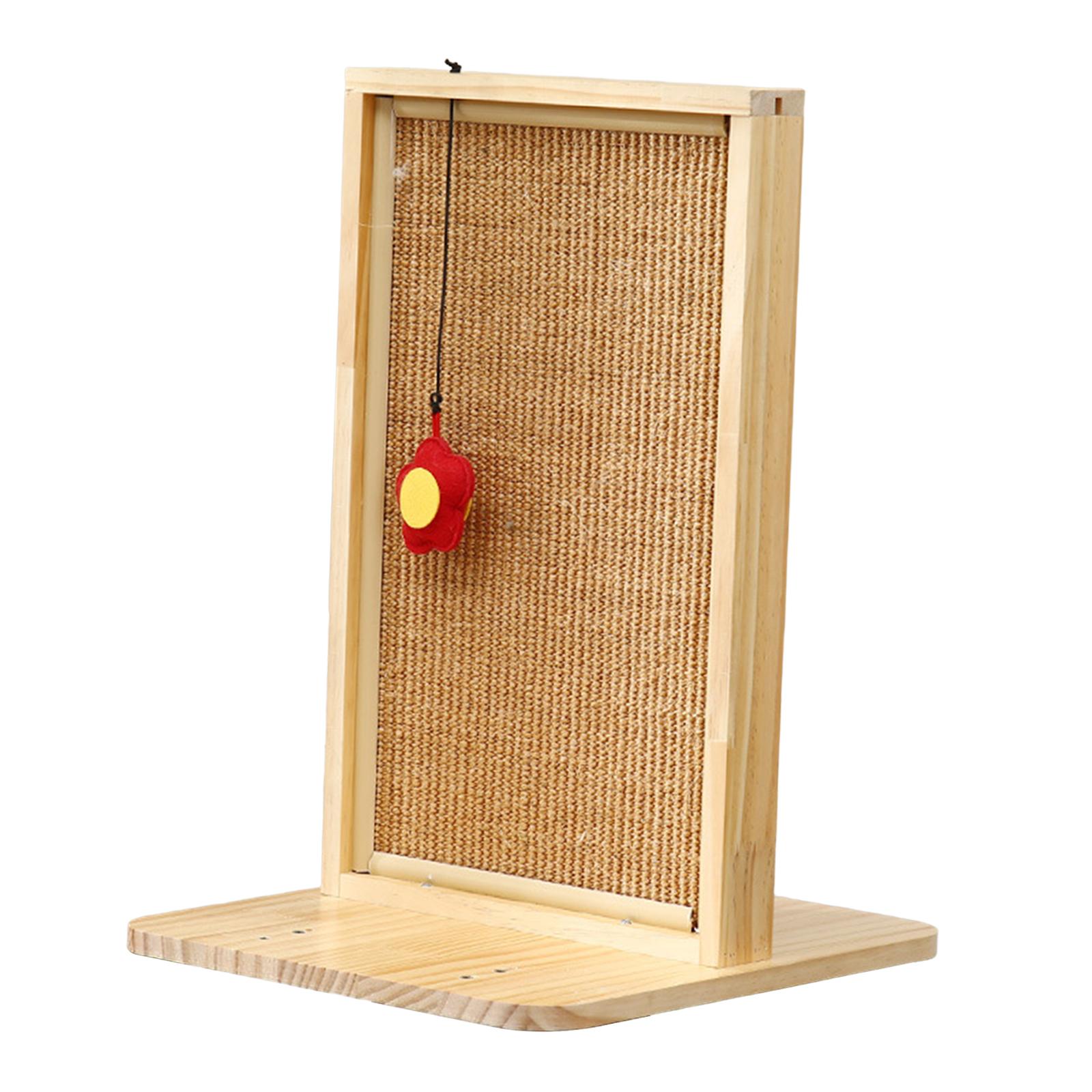 Bvdfgk Sisal Cat Scratching Post Board Wood Frame and Base Wear Resistant Durable Brown