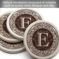 thumbnail image 5 of Thirstystone 4-Pack Monogram Letter E Sandstone Coasters in Iron Holder, 5 of 8