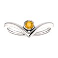 thumbnail image 3 of 14K White Citrine Solitaire Bezel Set "V" Ring in 14k White Gold, 3 of 7