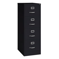 Hirsh 25" Deep 4 Drawer Legal Width Metal Vertical File Cabinet, Commercial Grade, Black