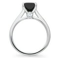 thumbnail image 4 of BERRICLE Sterling Silver Solitaire Rings Black Princess Cut Cubic Zirconia CZ Promise Ring for Women, Rhodium Plated 1.2 Carat Size 9.5, 4 of 9