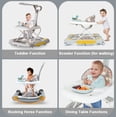 thumbnail image 4 of LHUAI 6-in-1 Baby Walker With Wheels, Bouncer, Removable Footrest, Feeding Tray & Music, Foldable & Adjustable Activity Walker For Boys And Girls, Toddler Infant, Grey, 4 of 10
