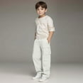 thumbnail image 2 of Kogui Baby Girl Pants Boys Cargo Pants Kids Casual Trousers Elastic Waist Casual Pants for Kids 4T 5T (White,4-5 Years), 2 of 8