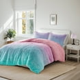 thumbnail image 2 of Mi Zone Shaggy Faux Fur Twin/Twin XL Comforter Sets, Striped Ombre Design, Purple, 2-Piece, 2 of 12