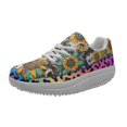 thumbnail image 2 of Gradient Leopard Print Sunflower Pattern Ladies Spring Autumn Platform Shoes Brand Design Lace Up Sneakers Zapatillas de Mujer, 2 of 5