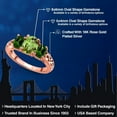 thumbnail image 2 of Gem Stone King 18K Rose Gold Plated Silver Green Peridot and Green Chrome Diopside Filigree Style 3 Stone Ring for Women (2.52 Cttw, Oval 8X6MM and 6X4MM) (Size 7), 2 of 6