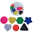 thumbnail image 2 of 50 Pieces Big Buttons Threading Toy Bright Buttons Colourful Buttons Craft Buttons for Crochet Knitting Teaching Shapes, 2 of 4