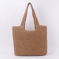 thumbnail image 4 of Bolso de hombro tejido de paja de moda simple bolso tejido a mano Mori bolso de playa casual Joker de gran capacidad, 4 of 6