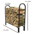 thumbnail image 3 of Deluxe Outdoor Log Rack - 4ft Black Steel Wood Holder - Heavy Duty Firewood Rack - Seasoned Wood Storage - Garden Fireplace Accessory, 3 of 6