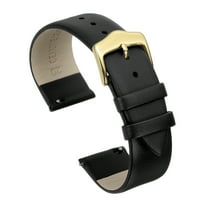 Uxcell 20mm Black Genuine Leather Watch Bands with Gold Buckle for Men Women