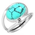 thumbnail image 1 of 925 Silver Ring For Women - Teens Blue Turquoise Stone Silver Ring Size 8 December Birthstone Fashion Silver Ring Size 8 Gift For Wife On Birthday 925 Silver Jewelry With Gemstone, 1 of 6