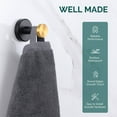 thumbnail image 3 of Simple Towel Hook Brushed Gold 2 PCS, SUS304 Stainless Steel Hand Towel Holder, Bathroom Towel Hanger, Robe Hook for Wall, 3 of 9