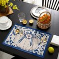 thumbnail image 4 of Blue Fall Pumpkins Placemats Set of 4, Thanksgiving Floral Botanical Foliage Washable Wipeable Table Mats for Dining Tables, Indoor Outdoor Kitchen Place Mats for Holiday Party Table Decor, 4 of 9