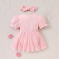 thumbnail image 4 of Landzoo One Baby Girl Romper Dress Lace Tutu Bodysuit Jumpsuit Flowers Embroidery Skirt Girl Spring Summer Clothes Beautiful Cozy Girl's Dress 12-18 Months, 4 of 9