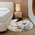 thumbnail image 2 of Round Rugs 4Ft, Brown Retro Floral Round Area Rug Washable Indoor Throw Carpet, Spring Botanical Wildflowers Soft Non Slip Circle Rug for Kitchen Nursery Room Home Decor Aesthetic, 2 of 8