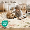 thumbnail image 4 of ODIKA 6'x9' Washable Area Rug Circular Foliage Watercolor Botanical Vintage Scroll Circle Round for Queen Size Bedroom, Under Bed, Master Suite, Easy Care, Non-Shedding, 4 of 7