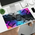 thumbnail image 3 of NEONWE 3D Geometry Gaming Mouse Pad Colorful Neon Honeycomb Modern Large Desktop Mouse Pad with Stitched Edges Non-Slip Rubber for Work Game Office Home, 3mm Thick, 31.5 X 15.75 Inch, 3 of 6