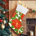 thumbnail image 5 of Poinsettia Flowers Christmas Stockings Christmas Christmas Presonalized Large Stocking Sock, Set of 1 Xmas Party Winter Decor Candy Bag Family Holiday Gift, 17.7 Inch, 5 of 7