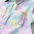 thumbnail image 5 of Delliss Toddler Hawaiian Shirt Tie-Dye Hawaiian Short Sleeved Shirt Button Shirt Party Holiday Camp Casual Top, 5 of 7