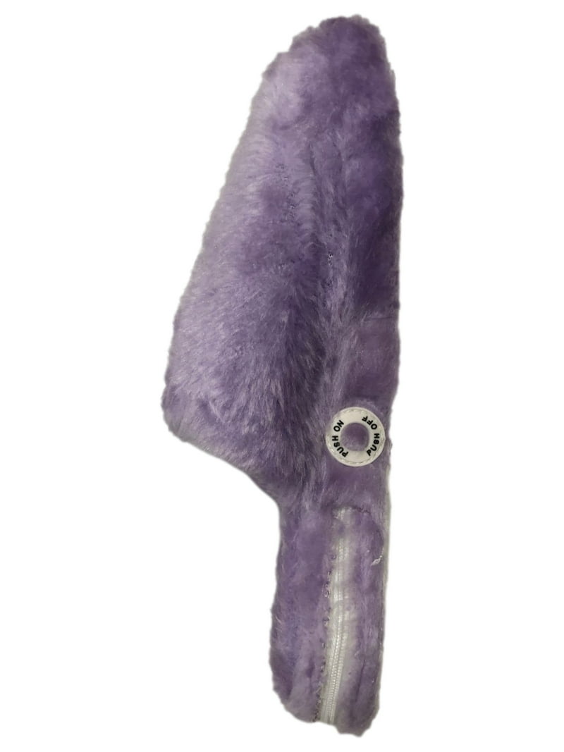 Conair Foot Vibes Womens Plush Purple Massaging Slippers Battery Operated  6-8.5
