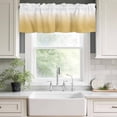 thumbnail image 2 of Gradient Color Valances for Windows, Rod Pocket Kitchen Valance Curtains - Soft & Washable Small Window Treatment for Living Room, Bathroom, White Yellow 42x12inch, 1 Panel, 2 of 9