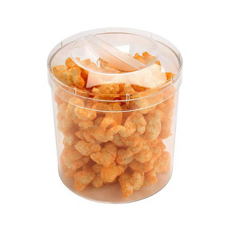 Pioneer Plastics 269C Clear Round Plastic Container with Pinch Style Lid,  5.125 W x 5.125 H